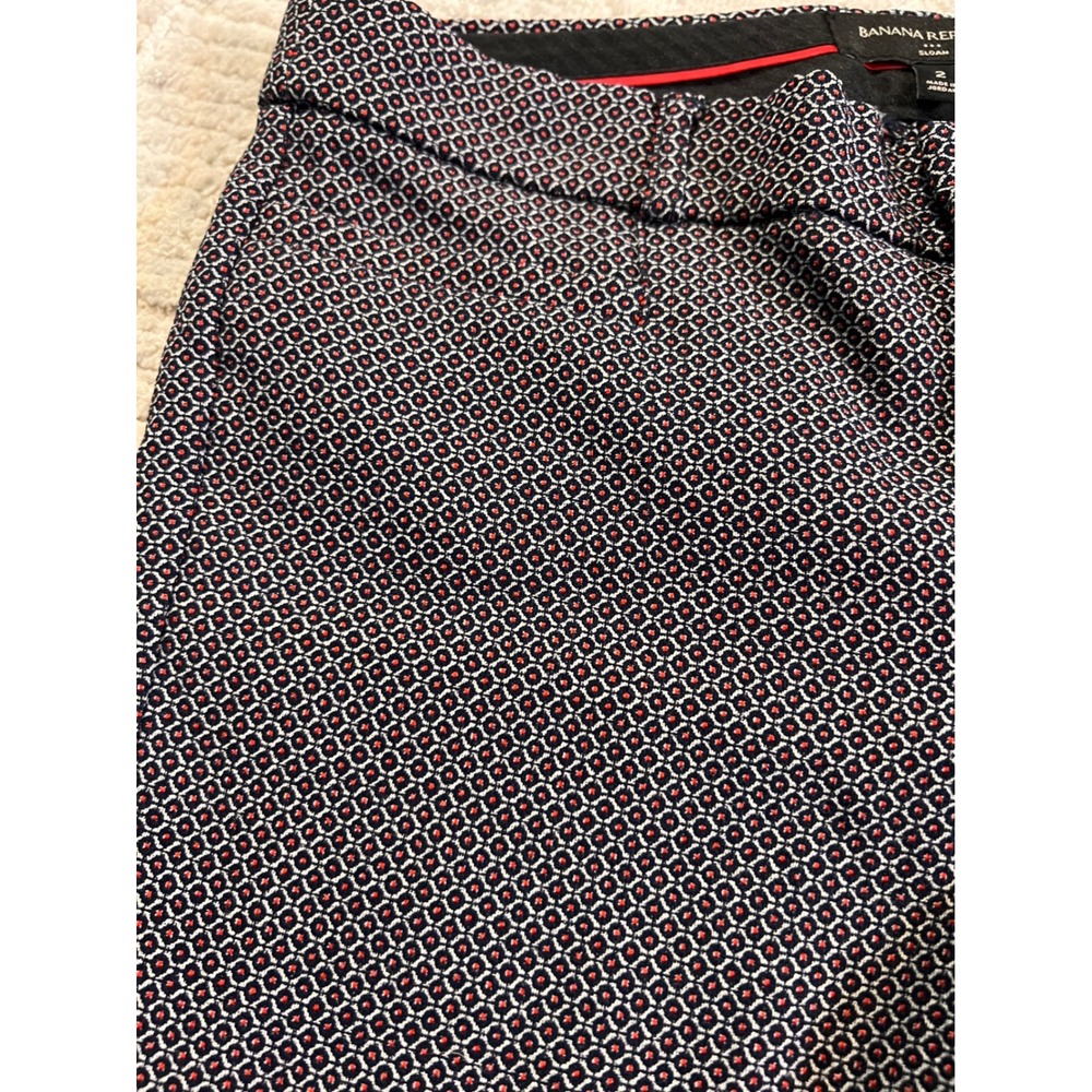 Banana Republic Sloan Fit Geometric Print Career Work Pants Size 2 - Picture 8 of 14